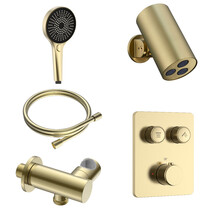 Regendoucheset inbouw Stria Cilinder SmartControl Plafond Mat Goud