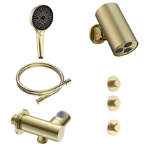 Regendoucheset inbouw Stria Cilinder 2-weg Mat Goud