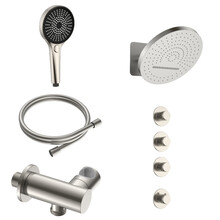 Regendoucheset inbouw Stria Tropical 3-weg RVS