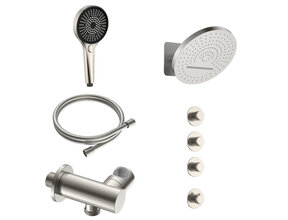 Regendoucheset inbouw Stria Tropical 3-weg RVS