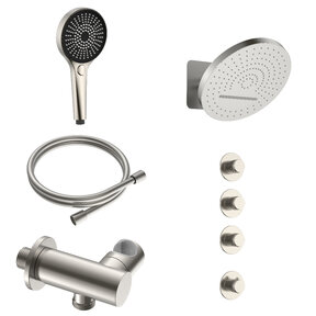 Regendoucheset inbouw Stria Tropical 3-weg RVS