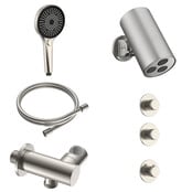 Regendoucheset inbouw Stria Cilinder 2-weg RVS