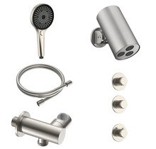 Regendoucheset inbouw Stria Cilinder 2-weg RVS