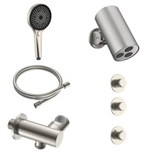 Regendoucheset inbouw Stria Cilinder 2-weg RVS