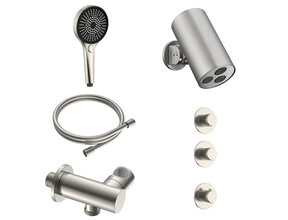 Regendoucheset inbouw Stria Cilinder 2-weg RVS