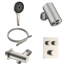 Regendoucheset inbouw Stria Cilinder SmartControl Plafond RVS