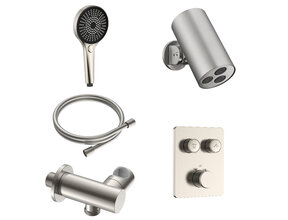 Regendoucheset inbouw Stria Cilinder SmartControl Plafond RVS