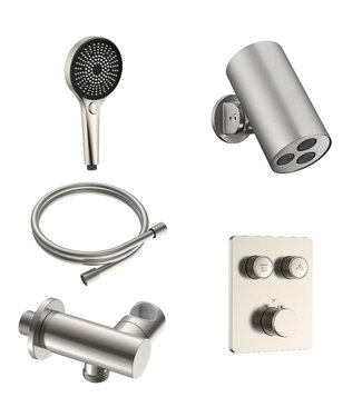 ALONI Regendoucheset inbouw Stria Cilinder SmartControl Plafond RVS