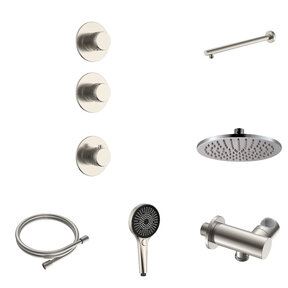 Regendoucheset inbouw Stria Rain 2-weg Wand RVS