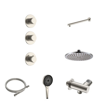 ALONI Regendoucheset inbouw Stria Rain 2-weg Wand RVS