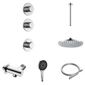 Regendoucheset inbouw Stria Rain 2-weg Plafond Chroom