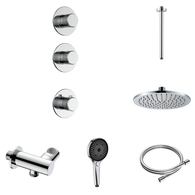 Regendoucheset inbouw Stria Rain 2-weg Plafond Chroom