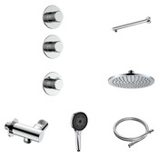 Regendoucheset inbouw Stria Rain 2-weg Wand Chroom