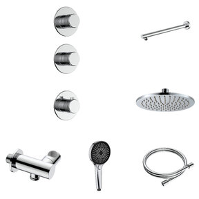 Regendoucheset inbouw Stria Rain 2-weg Wand Chroom