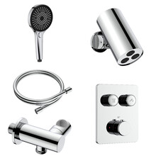 Regendoucheset inbouw Stria Cilinder SmartControl Plafond Chroom