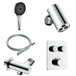 Regendoucheset inbouw Stria Cilinder SmartControl Plafond Chroom