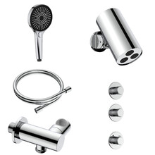 Regendoucheset inbouw Stria Cilinder 2-weg Chroom