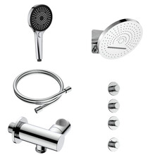 Regendoucheset inbouw Stria Tropical 3-weg Chroom