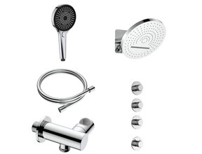 Regendoucheset inbouw Stria Tropical 3-weg Chroom