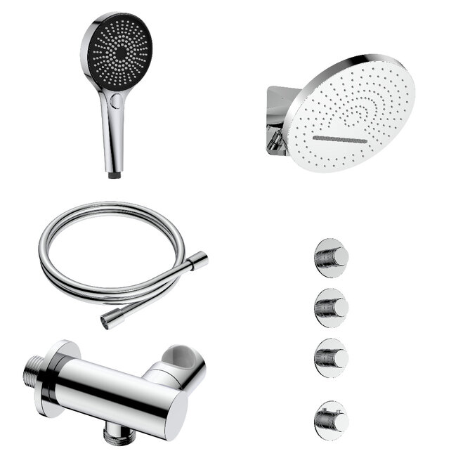 Regendoucheset inbouw Stria Tropical 3-weg Chroom