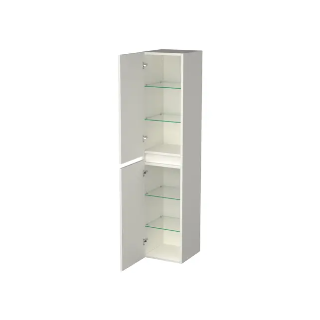 Badkamerkast Lepor Glans Wit 160x35x35cm MDF 2 Deuren Softclose Greeploos