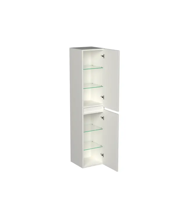 Badkamerkast Lepor Glans Wit 160x35x35cm MDF 2 Deuren Softclose Greeploos