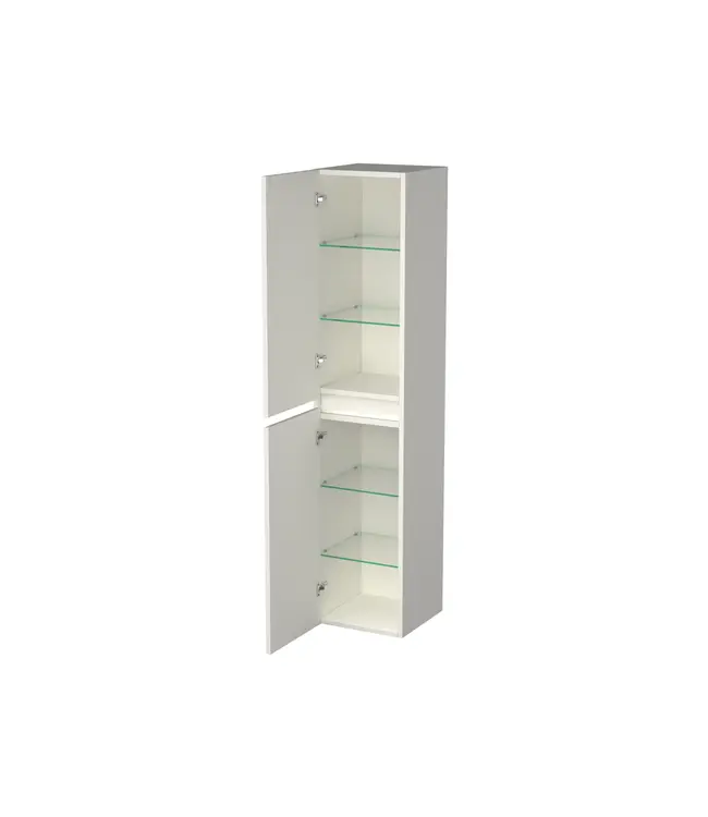 Badkamerkast Lepor Mat Wit 160x35x35cm MDF 2 Deuren Softclose Greeploos