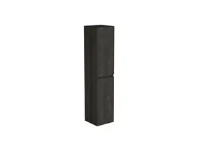 Badkamerkast Lumiere Zwart Eiken 160x35x35cm MDF 2 Deuren Softclose Greeploos