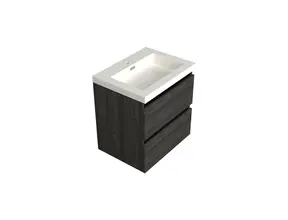 Wastafelonderkast Lumiere Zwart Eiken - 60x45x58cm