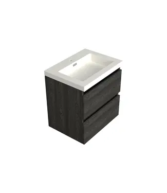 DutchLine Wastafelonderkast Lumiere Zwart Eiken - 60x45x58cm