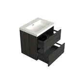 Wastafelonderkast Lumiere Zwart Eiken - 60x45x58cm