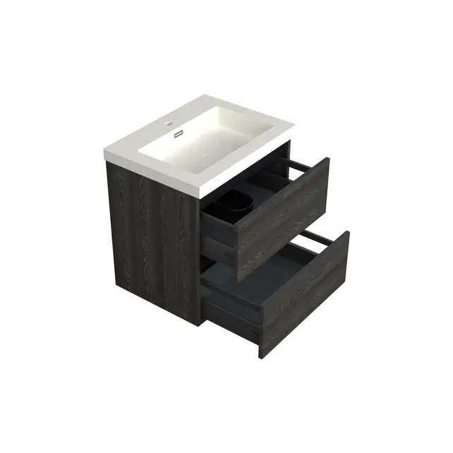 Wastafelonderkast Lumiere Zwart Eiken - 60x45x58cm