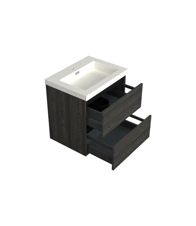 Wastafelonderkast Lumiere Zwart Eiken - 60x45x58cm