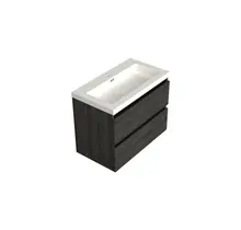 Wastafelonderkast Lumiere Zwart Eiken - 80x45x58cm