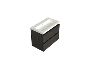 Wastafelonderkast Lumiere Zwart Eiken - 80x45x58cm