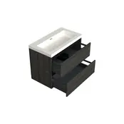 Wastafelonderkast Lumiere Zwart Eiken - 80x45x58cm