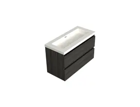 Wastafelonderkast Lumiere Zwart Eiken - 100x45x58cm