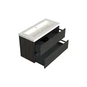 Wastafelonderkast Lumiere Zwart Eiken - 100x45x58cm