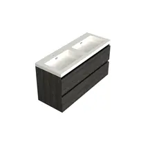 Wastafelonderkast Lumiere Zwart Eiken - 120x45x58cm - 2-uitsparingen