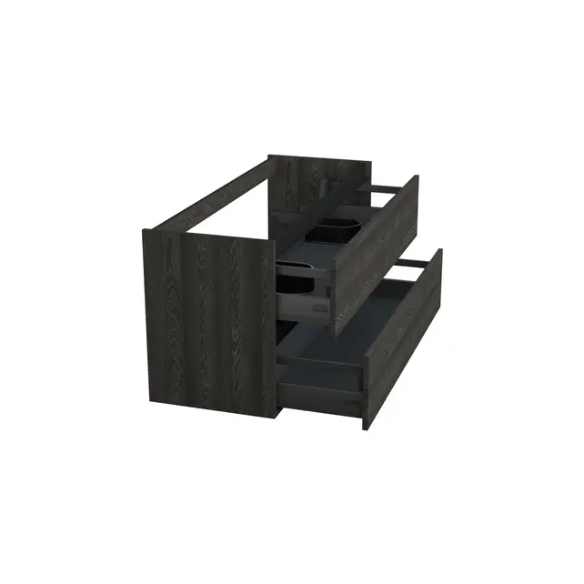 Wastafelonderkast Lumiere Zwart Eiken - 120x45x58cm - 2-uitsparingen