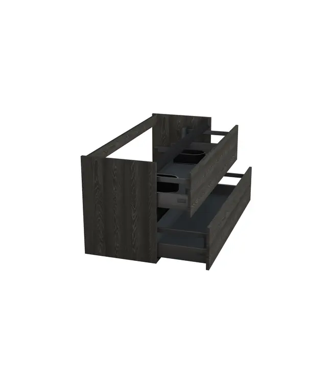 Wastafelonderkast Lumiere Zwart Eiken - 120x45x58cm - 2-uitsparingen