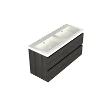 Wastafelonderkast Lumiere Zwart Eiken 4-lades - 120x45x58cm - 2-uitsparingen