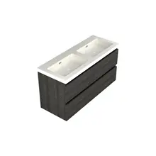 Wastafelonderkast Lumiere Zwart Eiken 4-lades - 120x45x58cm - 2-uitsparingen