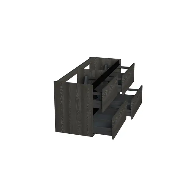 Wastafelonderkast Lumiere Zwart Eiken 4-lades - 120x45x58cm - 2-uitsparingen