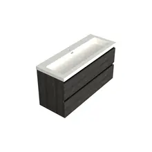 Wastafelonderkast Lumiere Zwart Eiken Midden 1-uitsparing - 120x45x58cm