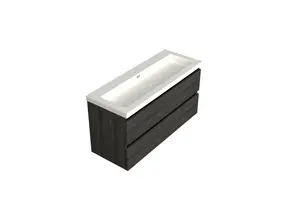 Wastafelonderkast Lumiere Zwart Eiken Midden 1-uitsparing - 120x45x58cm