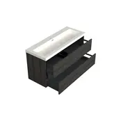 Wastafelonderkast Lumiere Zwart Eiken Midden 1-uitsparing - 120x45x58cm