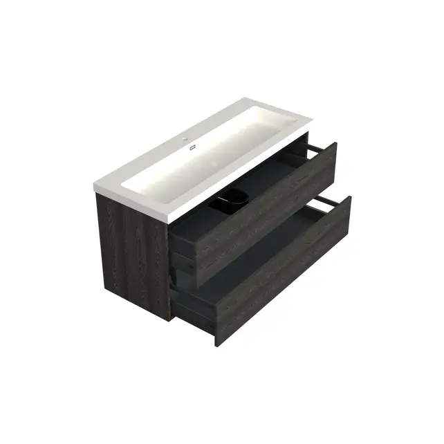 Wastafelonderkast Lumiere Zwart Eiken Midden 1-uitsparing - 120x45x58cm