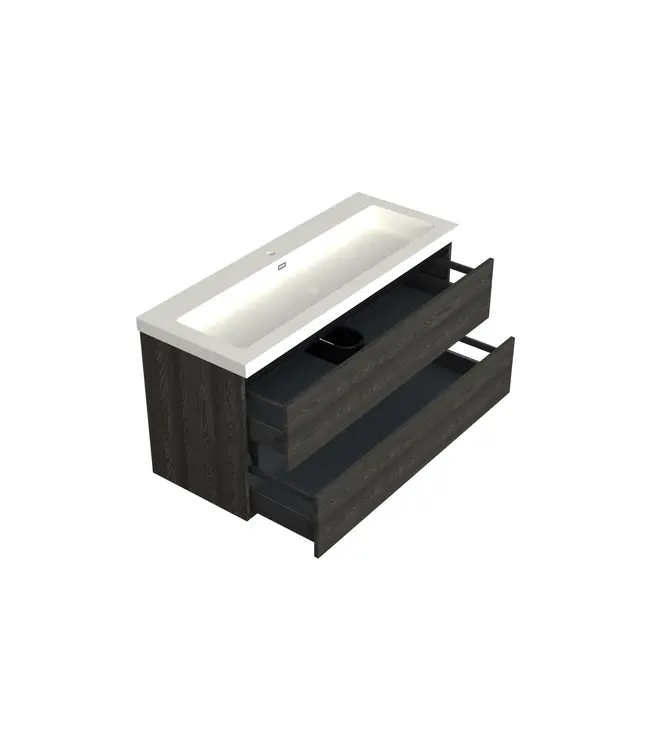 Wastafelonderkast Lumiere Zwart Eiken Midden 1-uitsparing - 120x45x58cm