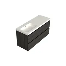 Wastafelonderkast Lumiere Zwart Eiken Links 1-uitsparing - 120x45x58cm